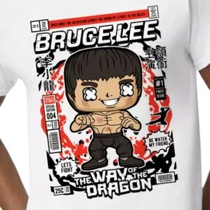new adult  graphic tee Bruce lee karate funko pop shirt